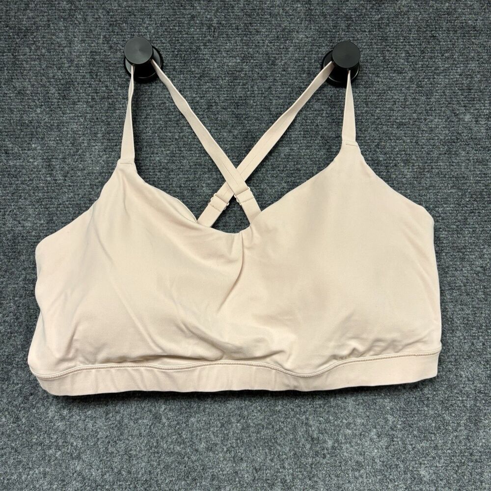 Athleta Sports Bra Womens 2XL Blush Pink  Racerback Athletic Gym Yoga Adjustable